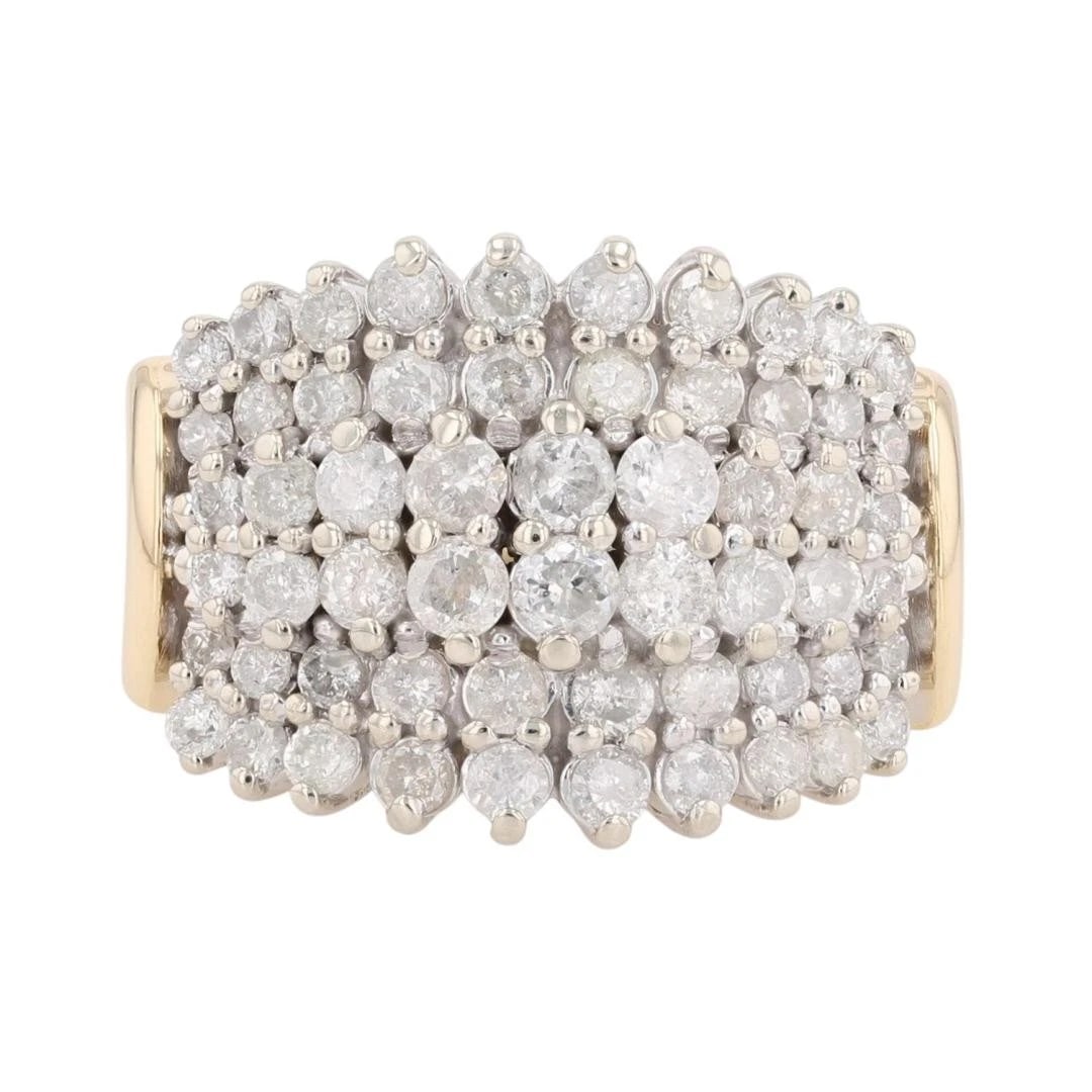 ROUND CUT DIAMOND CLUSTER STATEMENT RING - 2