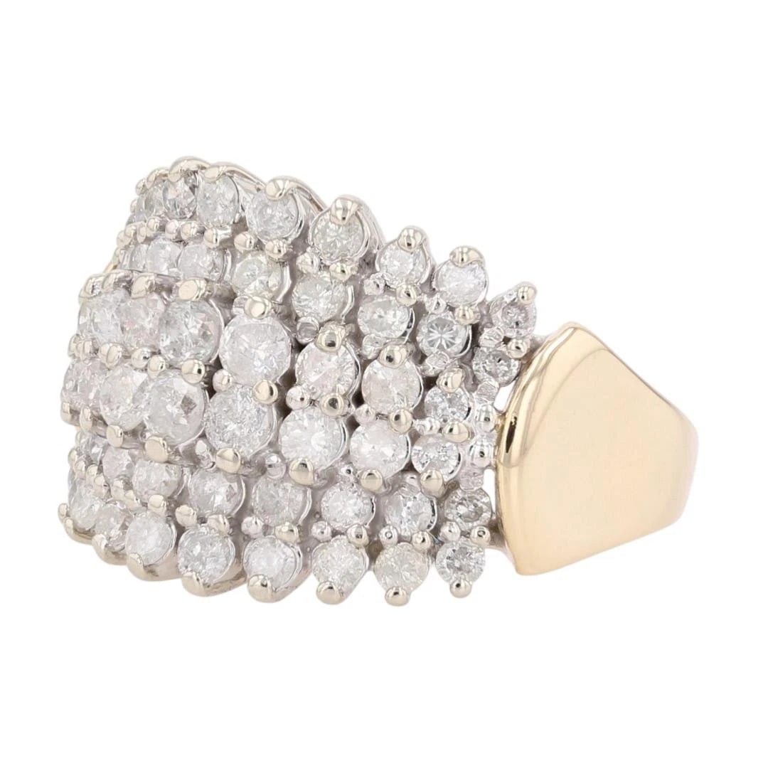 ROUND CUT DIAMOND CLUSTER STATEMENT RING - 4