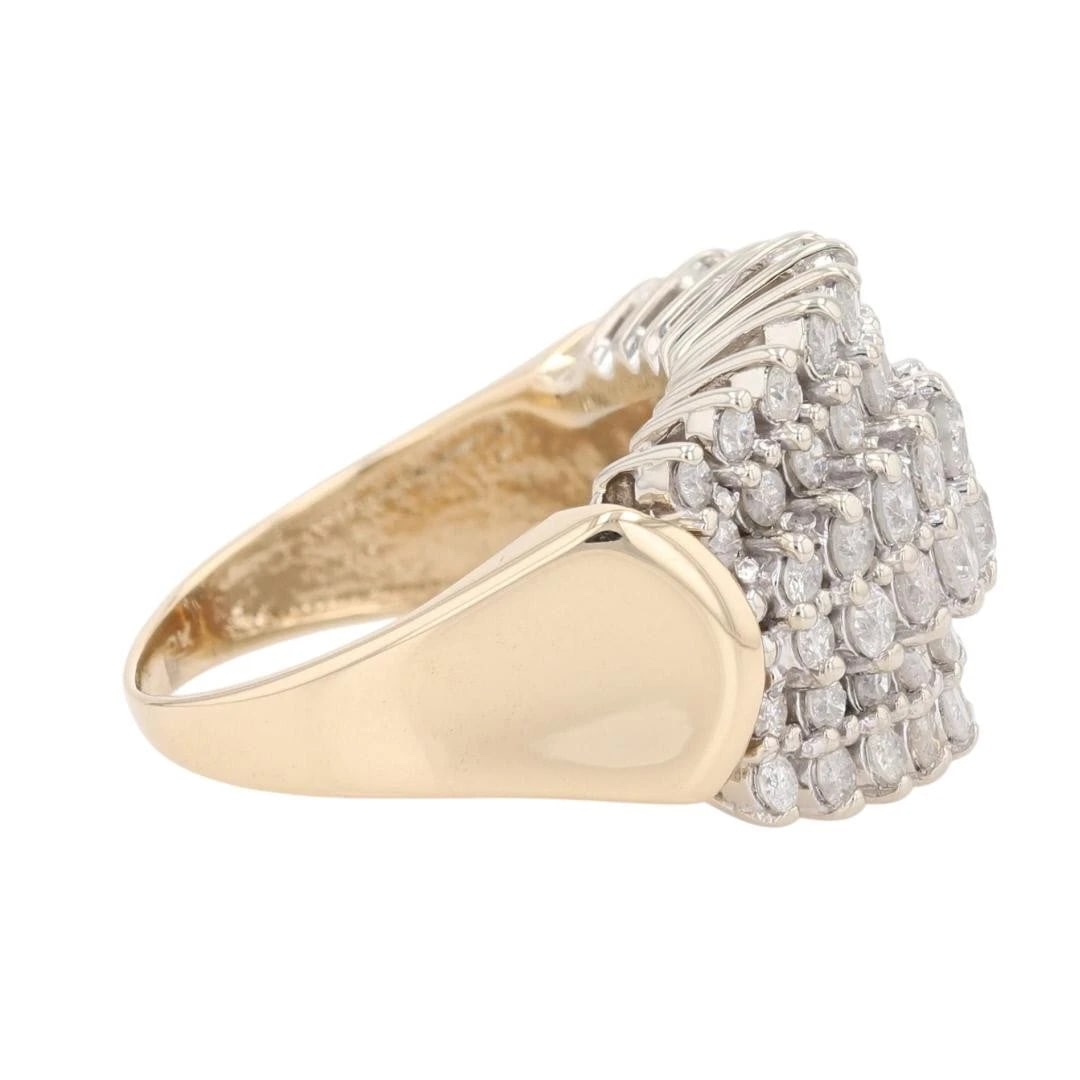 ROUND CUT DIAMOND CLUSTER STATEMENT RING - 5
