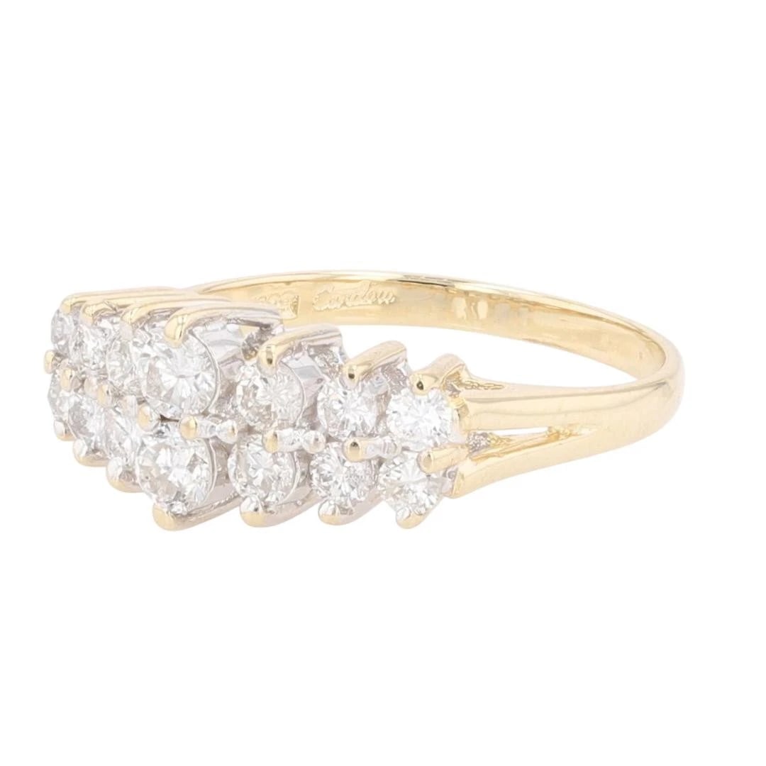 DIAMOND CLUSTER TWO-ROW STATEMENT RING - 3