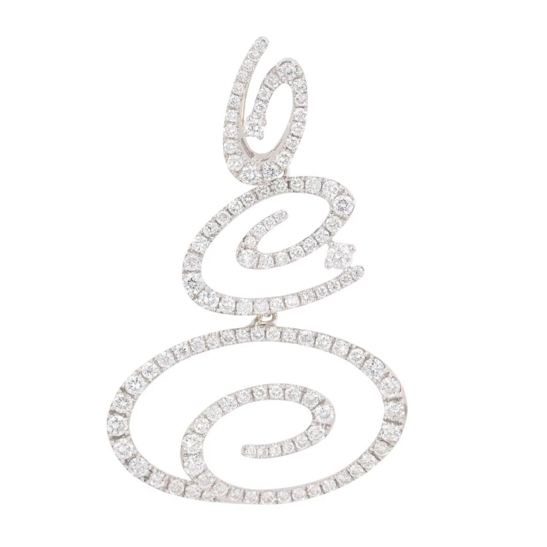 ROUND DIAMOND TRIPLE SPIRAL PENDANT 18K WHITE GOLD: Round Diamond Triple Spiral Pendant 18k White Gold Brand: Unbranded Type: Pendant Material: 18k White Gold Main Stone/Creation Natural Color: None Size: Pendant Measurement: 1.5" Length / 1" 