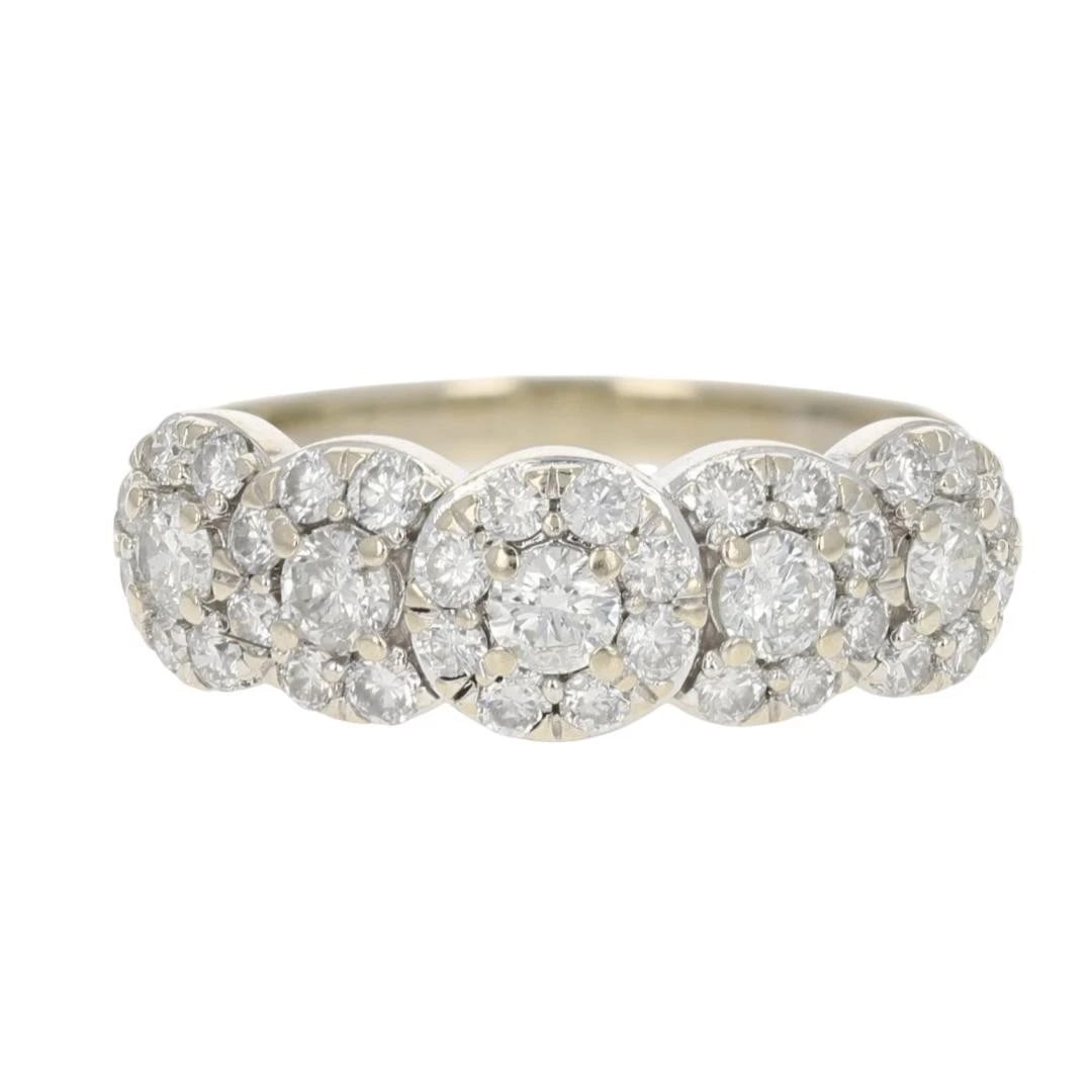 ROUND CUT DIAMOND CLUSTER HALO RING 14K WHITE GOLD: Round Cut Diamond Cluster Halo Ring 14k White Gold Brand: Unbranded Type: Ring Material: 14k White Gold Main Stone/Creation Natural Color: None Size: 7.25 US Accessories: None Accessories