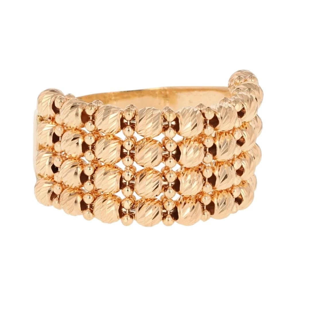 TEXTURED BEADED MULTI-ROW BAND RING - 2