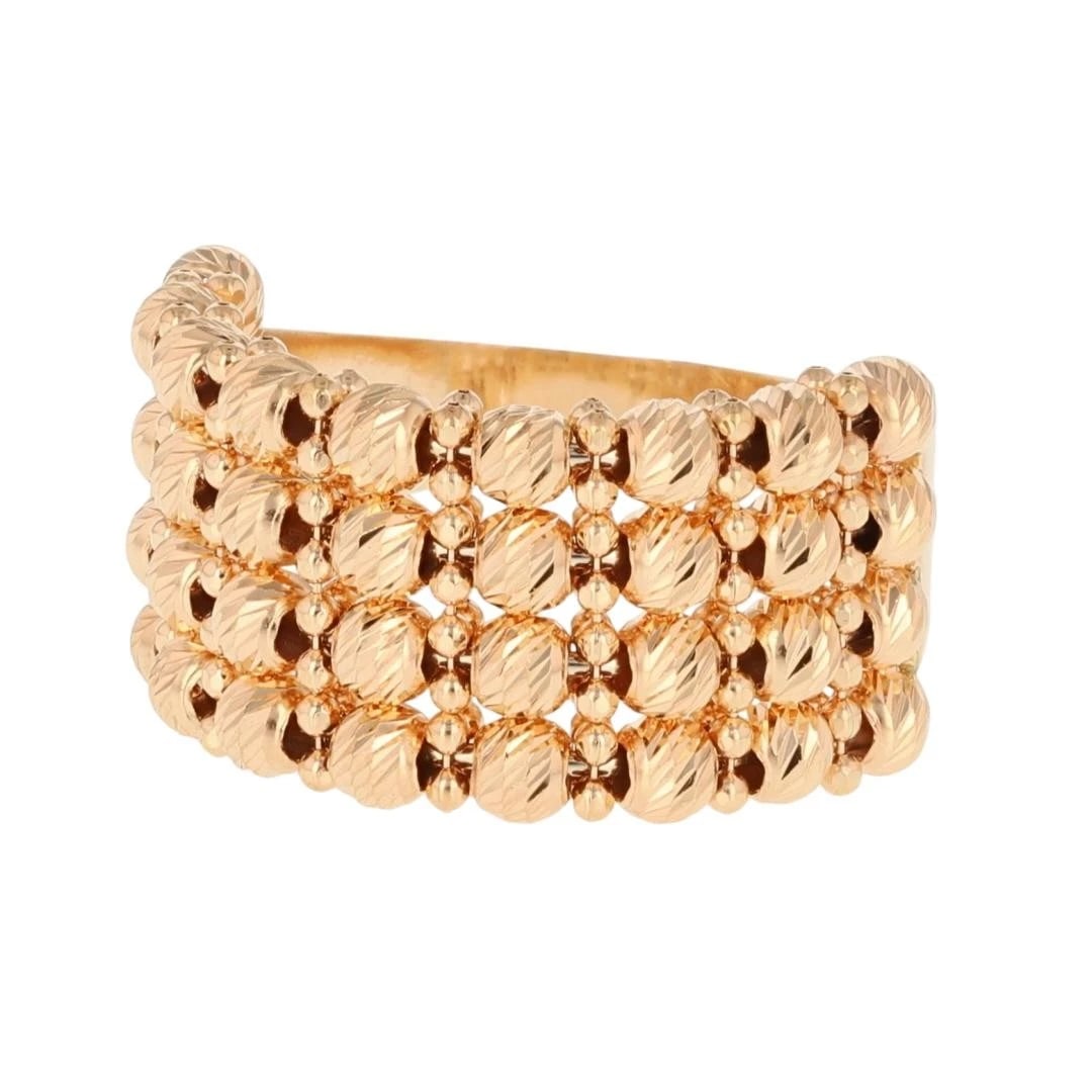 TEXTURED BEADED MULTI-ROW BAND RING - 3