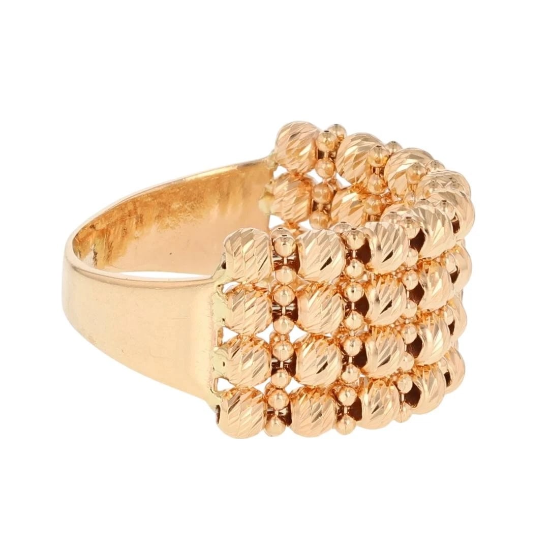 TEXTURED BEADED MULTI-ROW BAND RING - 4