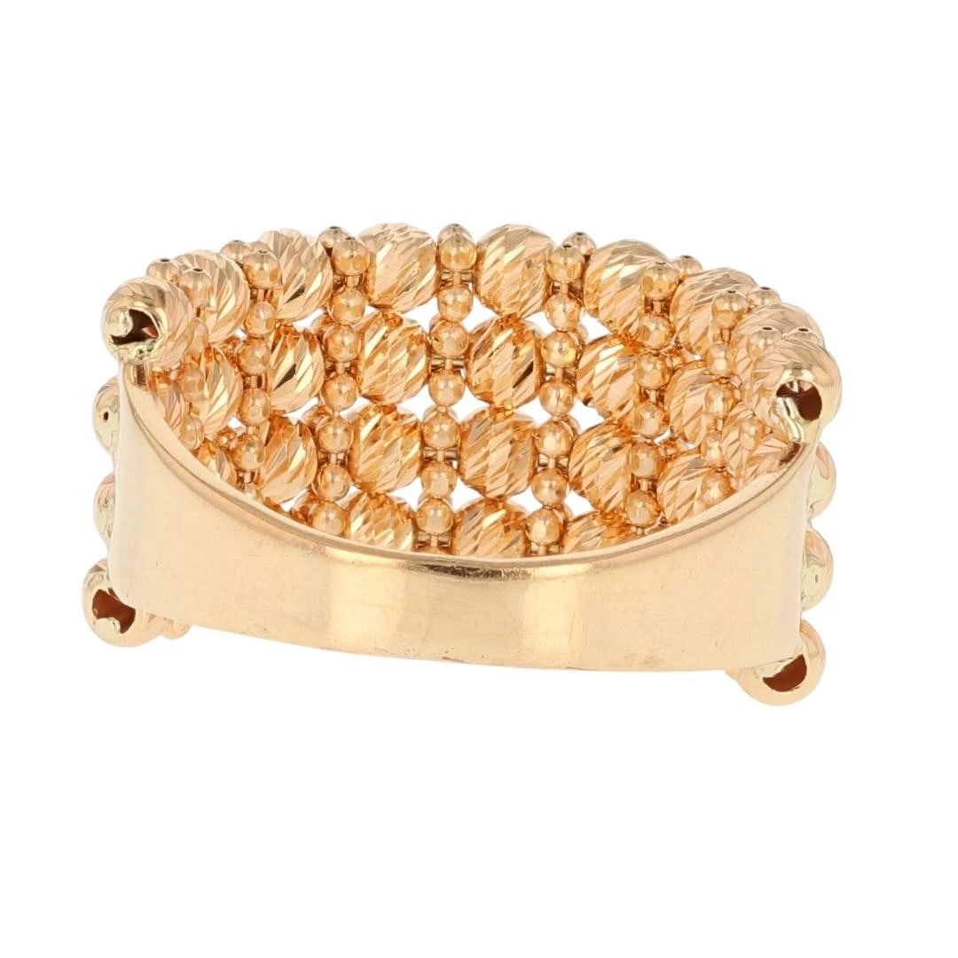 TEXTURED BEADED MULTI-ROW BAND RING - 5