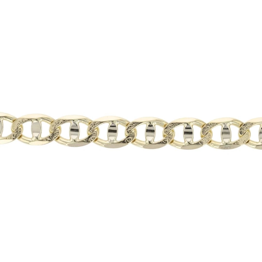 TEXTURED ANCHOR CHAIN BRACELET 14K MULTI-TONE GOLD: Textured Anchor Chain Bracelet 14k Multi-Tone Gold Brand: Unbranded Type: Bracelet Material: 14k Multi-Tone Gold Color: None Size: Bracelet Measurement: 8.75" Length / 8.3mm Accessories: None