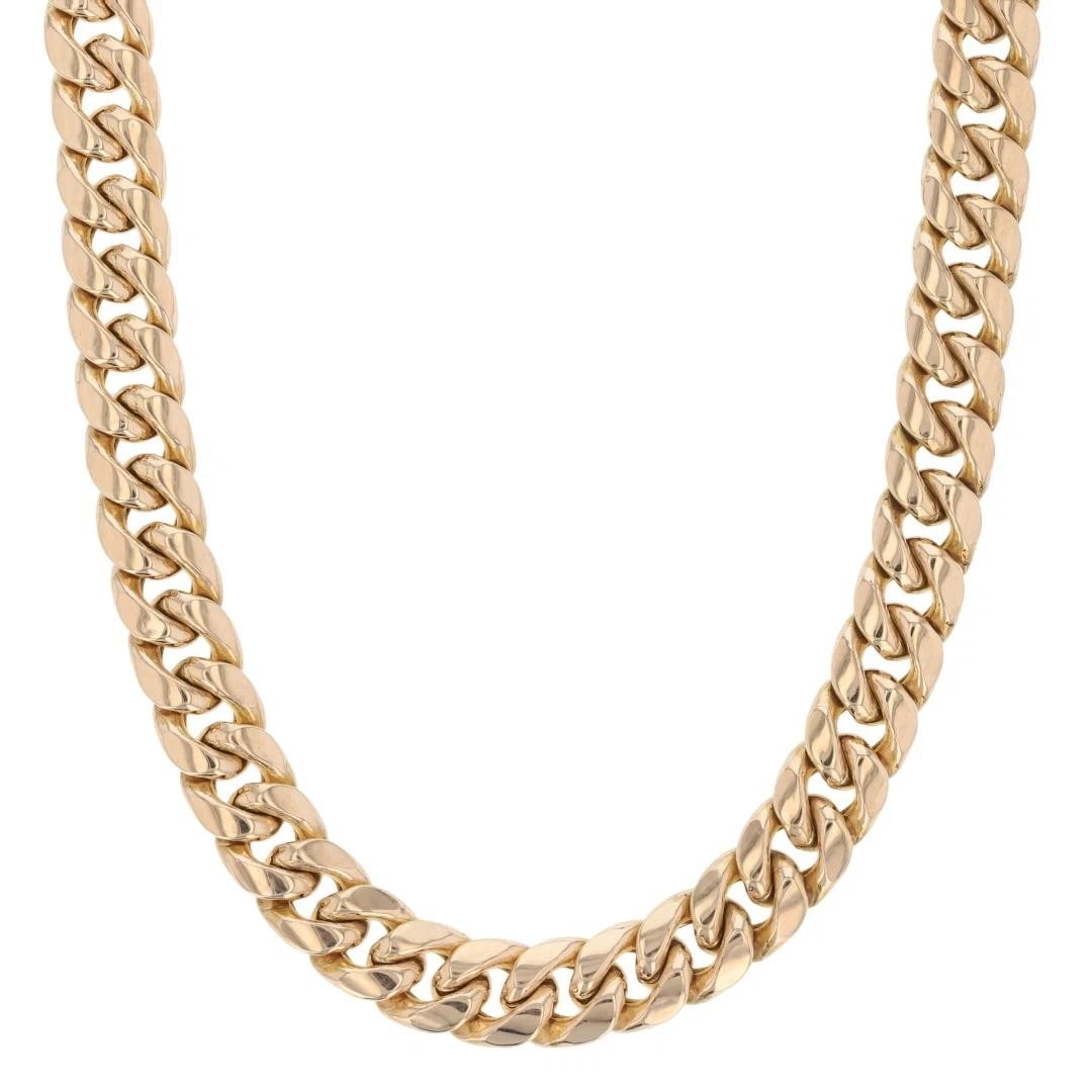HOLLOW CUBAN LINK NECKLACE 10K YELLOW GOLD: Hollow Cuban Link Necklace 10k Yellow Gold Brand: Unbranded Type: Necklace Material: 10k Yellow Gold Color: None Size: Necklace Measurement: 22.5" Length / 7.5mm Accessories: None Accessories