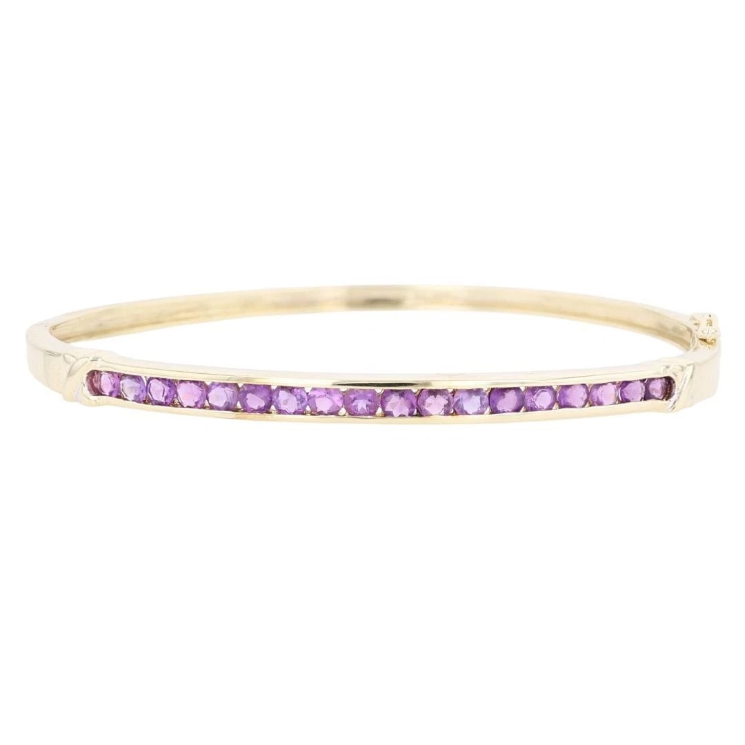 AMETHYST CHANNEL-SET BANGLE BRACELET 10K YELLOW GOLD (1 of 5)