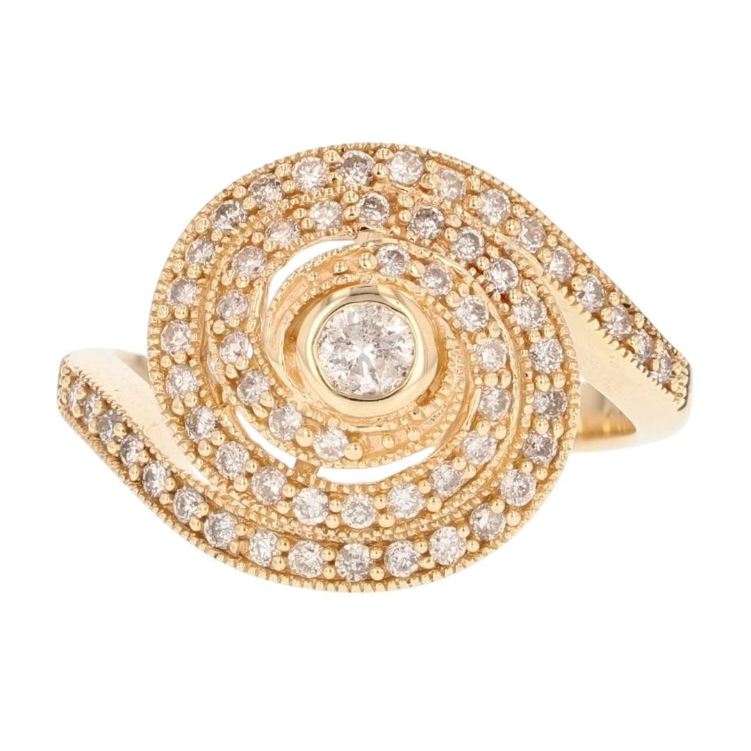 ROUND DIAMOND LAYERED SPIRAL PAVÉ SET RING (1 of 2)
