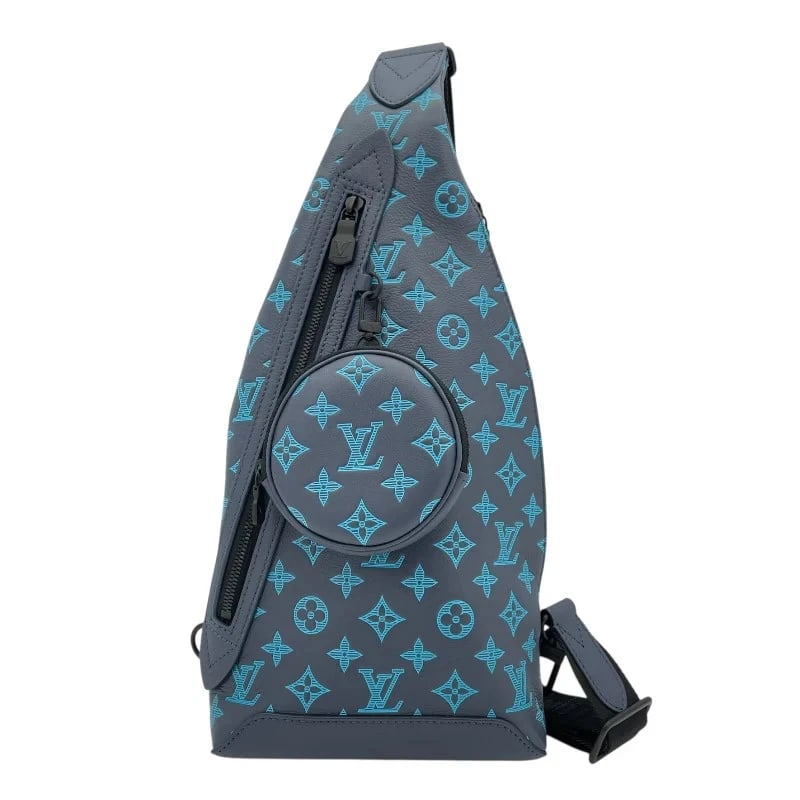 LOUIS VUITTON DUO SLING BAG BLUE MONOGRAM SHADOW SHOULDER BAG (1 of 6)