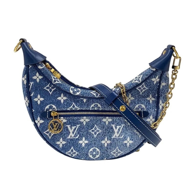 LOUIS VUITTON LOOP BLUE MONOGRAM DENIM SHOULDER BAG: LOUIS VUITTON Loop Blue Monogram Denim Shoulder Bag Brand: LOUIS VUITTON Type/Style: Handbag Material: Monogram Jacquard Denim Color: blue Size: W: 25cm / H: 20cm / D: 6cm / Shoulder: 60/88cm Acc