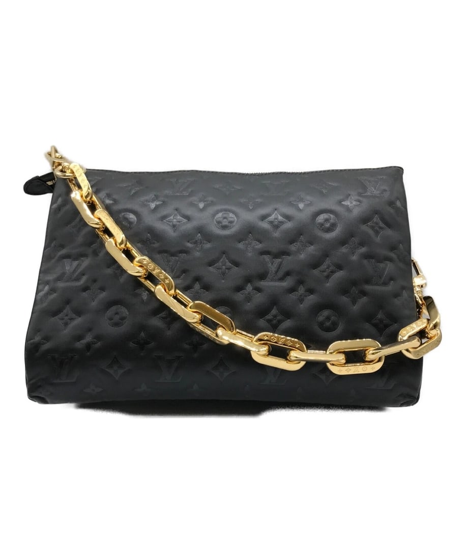 LOUIS VUITTON CUSSAN MM: LOUIS VUITTON Cussan MM Brand: LOUIS VUITTON Type/Style: Handbag Material: Lamb Leather/Calf Leather Color: Black Size: H:24cm / W:33cm / D:7cm [ Handle size ] 47cm Accessories: None
