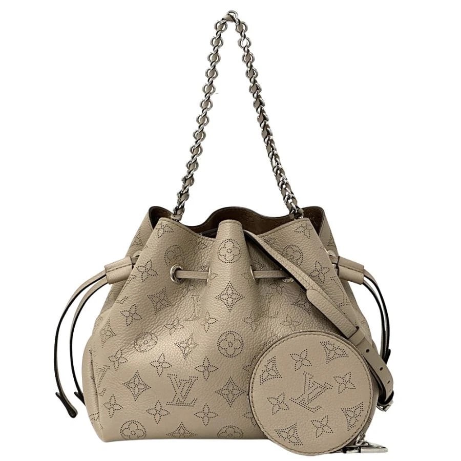 LOUIS VUITTON MONOGRAM MAHINA BELLA GALET HANDBAG: Louis Vuitton Monogram Mahina Bella Galet Handbag Brand: Louis Vuitton Type/Style: Handbag Material: Mahina Calf Leather Color: Galle Size: W: 22cm / H: 19.5cm / D: 14cm / Handle: 44cm / Shoulder:
