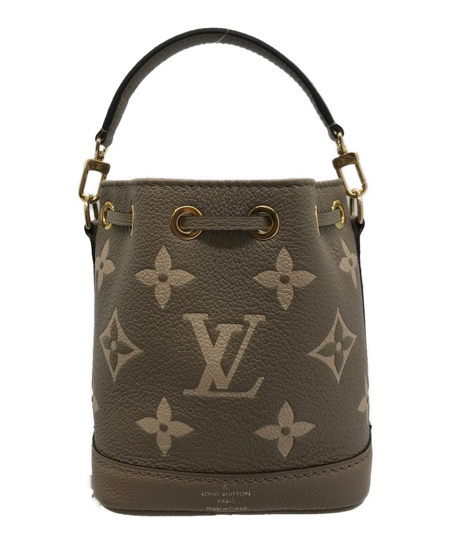 LOUIS VUITTON MONOGRAM EMPREINTE NANO NOE SHOULDER BAG: LOUIS VUITTON Monogram Empreinte Nano Noe Shoulder Bag Brand: LOUIS VUITTON Type/Style: Handbag Material: Monogram Color: None Size: H:15.5cm / W:14cm / D:10cm [ Handle size ] 6.5cm Accessories: