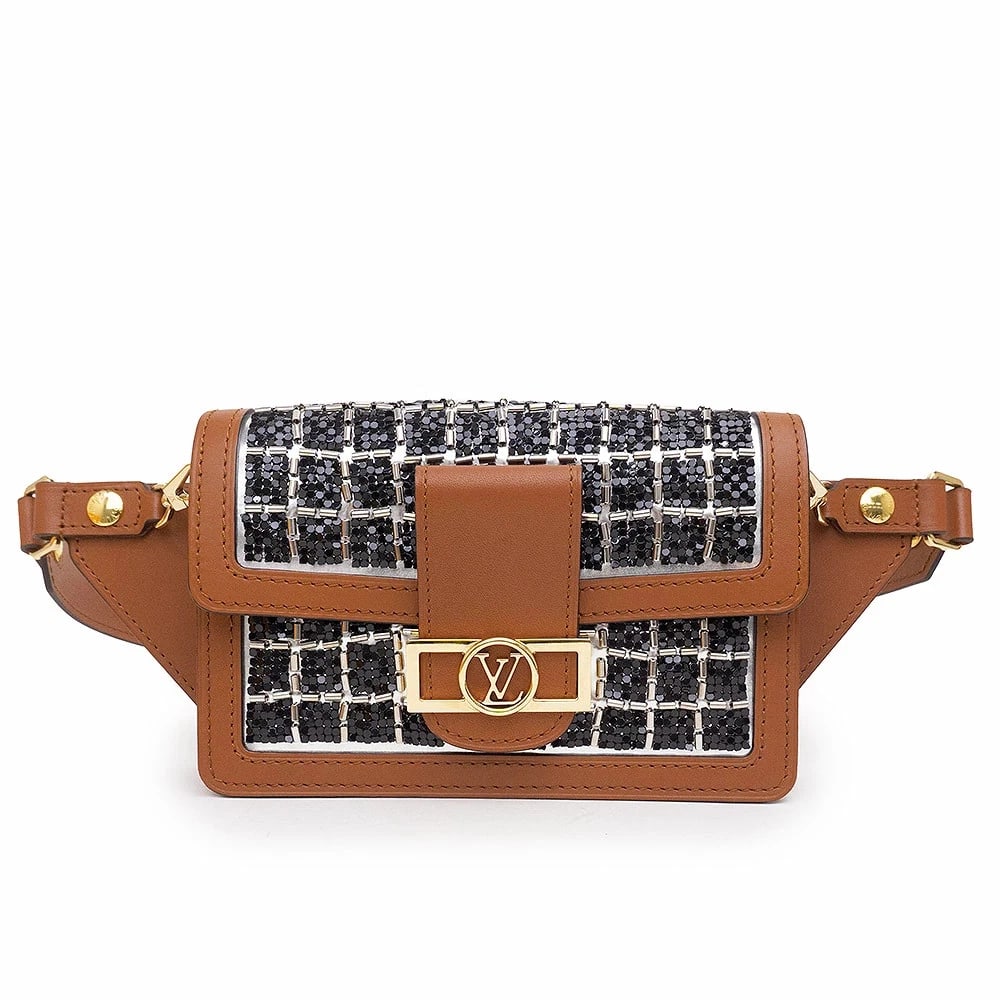 LOUIS VUITTON CALF LEATHER DAUPHINE BEADS CLUTCH BUMBAG (1 of 9)
