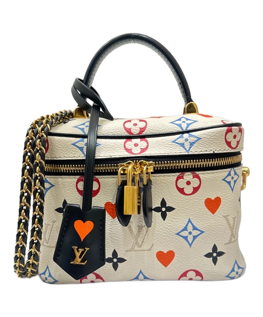 LOUIS VUITTON MONOGRAM GAME ON VANITY: LOUIS VUITTON Monogram Game On Vanity Brand: LOUIS VUITTON Type/Style: Handbag Material: Game On Canvas Color: White Size: H:12cm / W:17cm / D:10cm [ Handle size ] 6cm Accessories: None Ac