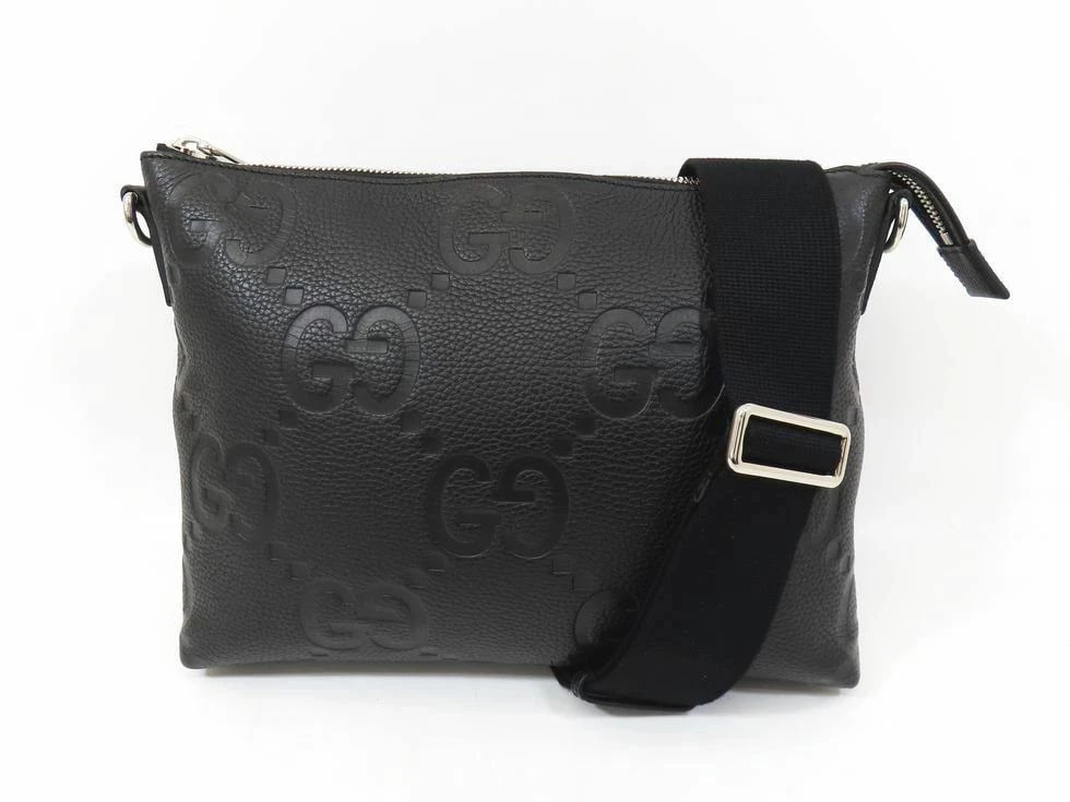 GUCCI BLACK JUMBO GG MEDIUM MESSENGER BAG (1 of 5)