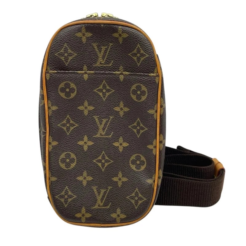 LOUIS VUITTON POCHETTE GANGE BROWN MONOGRAM CANVAS SHOULDER BAG: LOUIS VUITTON Pochette Gange Brown Monogram Canvas Shoulder Bag Brand: LOUIS VUITTON Type/Style: Handbag Material: Monogram Canvas Color: Brown Size: W: 13cm / H: 23cm / D: 5cm Accessories: