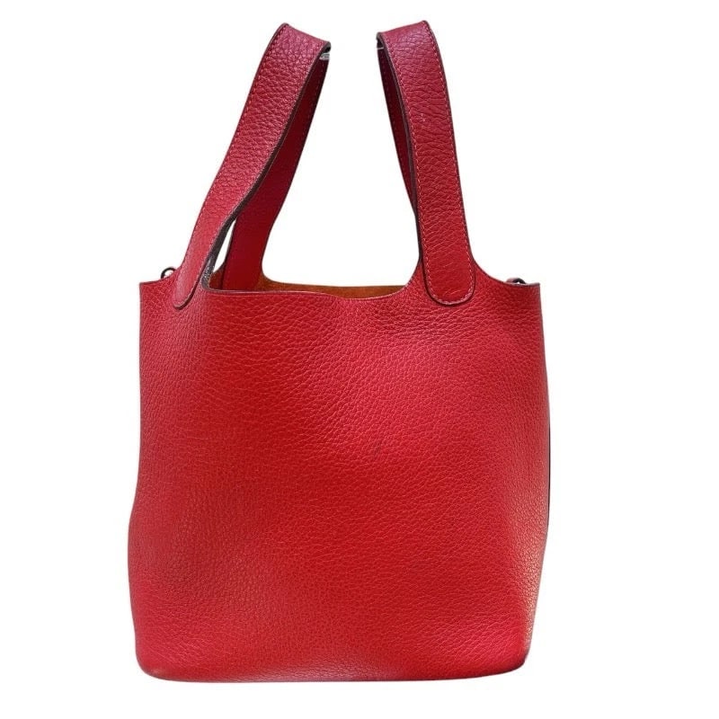 HERMES PICOTIN STAMP ROUGE CASAQUE SHW CLEMENCE LEATHER: HERMES Picotin Stamp Rouge Casaque SHW Clemence Leather Brand: HERMES Type/Style: Handbag Material: Taurillon Color: Rouge Kazak/SV Hardware Size: W: 13cm / H: 18cm / D: 18cm Accessories: None