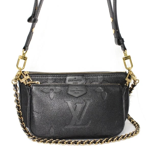 LOUIS VUITTON MULTI POCHETTE MONOGRAM MONOGRAM EMPREINTE BLACK: Louis Vuitton Multi Pochette Monogram Monogram Empreinte Black Brand: Louis Vuitton Type/Style: Handbag Material: Monogram Empreinte Color: Black Size: W:24cm × H:12cm × D:4cm / Shoulder
