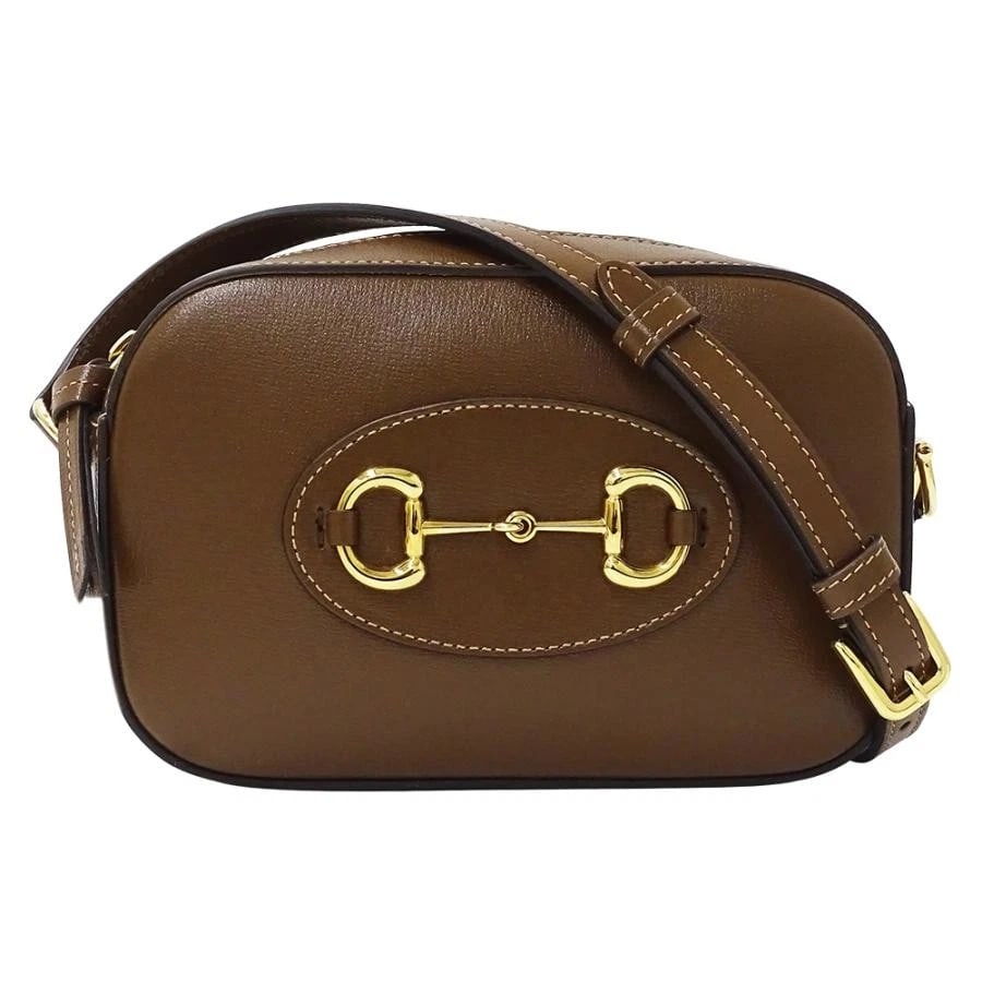 GUCCI HORSEBIT LEATHER SHOULDER BAG MINI BAG: Gucci Horsebit Leather Shoulder Bag Mini Bag Brand: Gucci Type/Style: Handbag Material: Leather Color: Brown Size: W: 20cm / H: 13cm / D: 6cm / Shoulder: 130cm Accessories: None Accessories