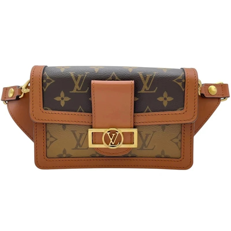 LOUIS VUITTON DAUPHINE BUM BAG BROWN MONOGRAM REVERSE: LOUIS VUITTON Dauphine Bum Bag Brown Monogram Reverse Brand: LOUIS VUITTON Type/Style: Handbag Material: Monogram Reverse Color: Brown Size: W: 19cm / H: 13cm / D: 4cm / Shoulder: 63cm-83cm Acces