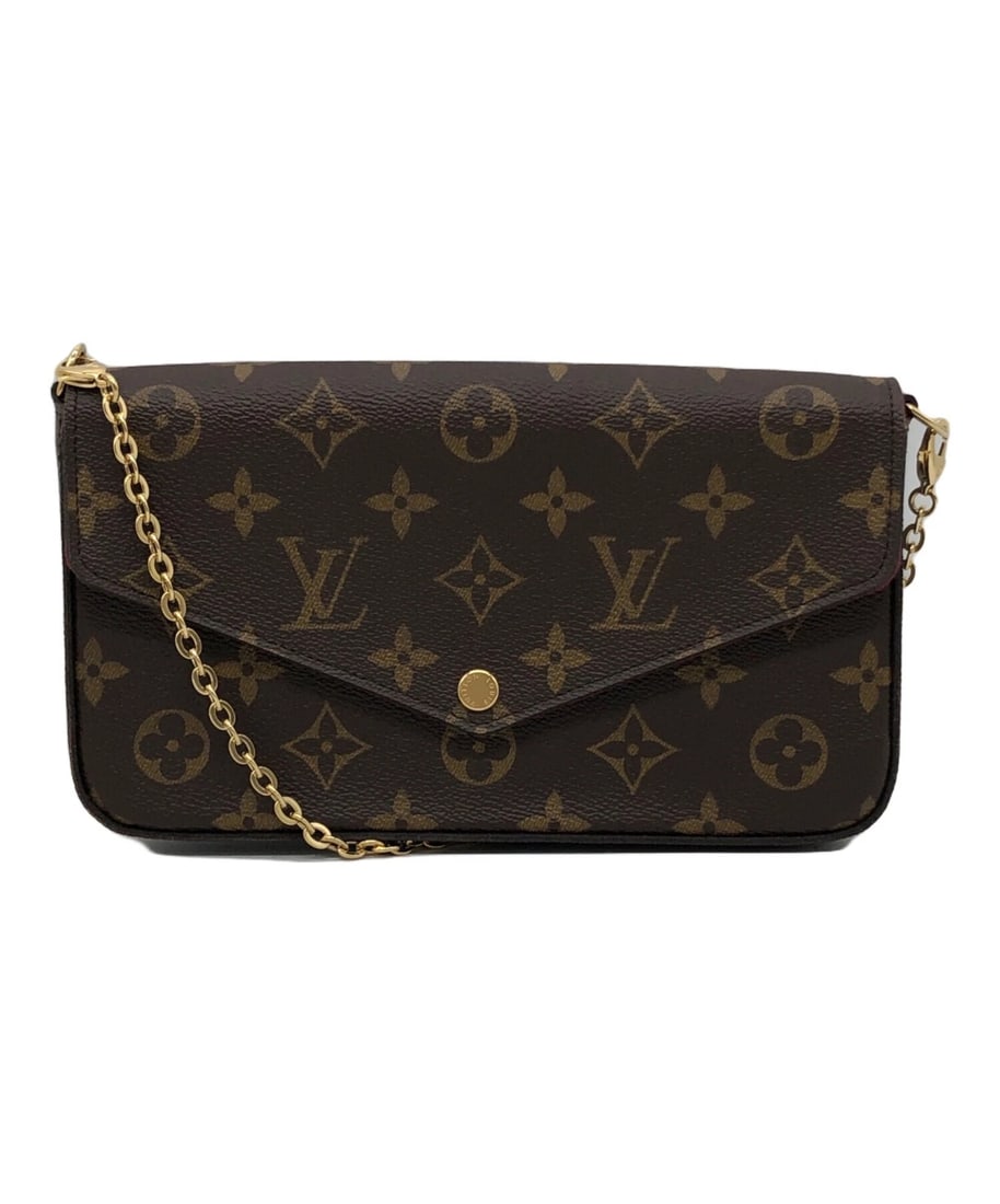 LOUIS VUITTON SHOULDER POUCH: LOUIS VUITTON Shoulder Pouch Brand: LOUIS VUITTON Type/Style: Handbag Material: none Color: Brown X Pink Size: H:12.0cm / W:21.5cm / D:3.0cm Accessories: None Accessories Notice: When