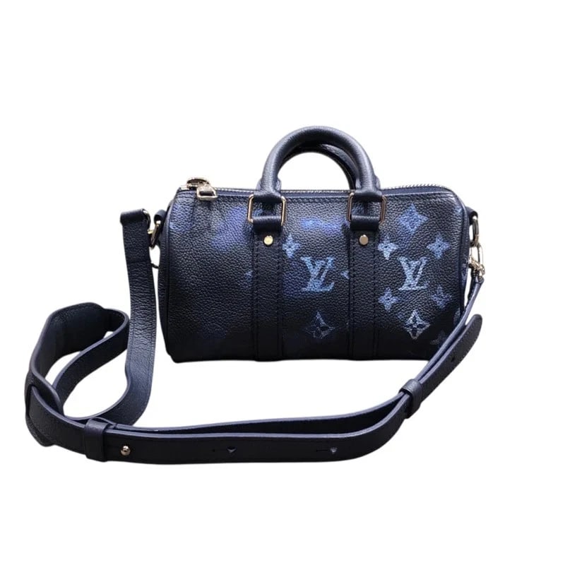 LOUIS VUITTON KEEPALL XS NAVY WATERCOLOR MONOGRAM: LOUIS VUITTON Keepall XS Navy Watercolor Monogram Brand: LOUIS VUITTON Type/Style: Handbag Material: Watercolor Monogram Color: Navy Size: W: 21.5cm / H: 13cm / D: 9.5cm Accessories: None
