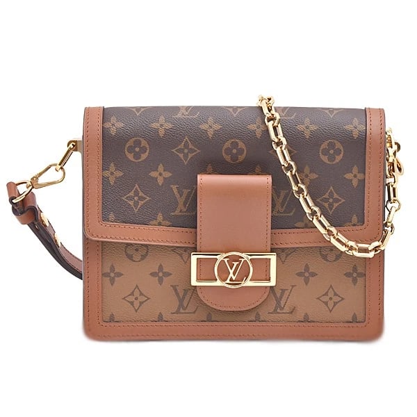 LOUIS VUITTON MONOGRAM REVERSE DAUPHINE MM SHOULDER BAG: Louis Vuitton Monogram Reverse Dauphine MM Shoulder Bag Brand: LOUIS VUITTON Type/Style: Handbag Material: Monogram Color: None Size: H:19cm x W:24.5 x D:9.5cm Accessories: None Accessorie