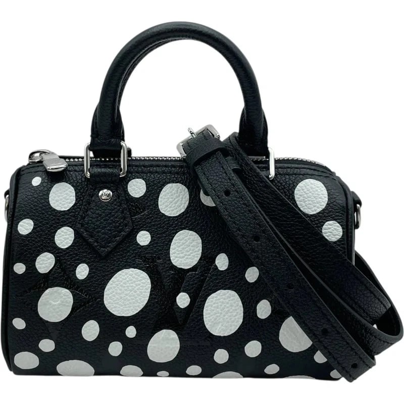 LOUIS VUITTON NANO SPEEDY BLACK MONOGRAM EMPREINTE DOT SHOULDER BAG (1 of 7)