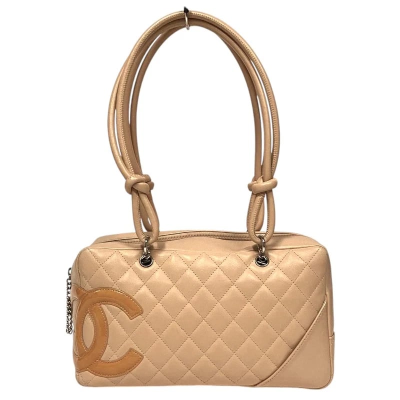 CHANEL CAMBON LINE BOWLING BAG BEIGE SHW SHOULDER BAG (1 of 11)