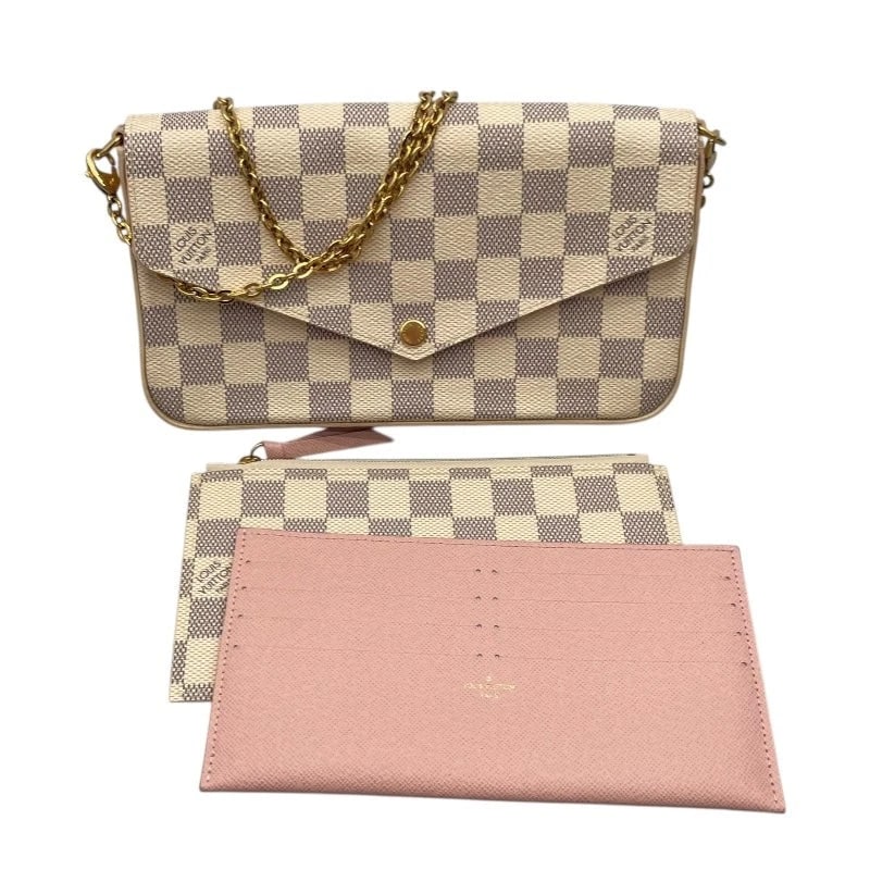LOUIS VUITTON POCHETTE FELICIE WHITE DAMIER AZUR SHOULDER BAG (1 of 6)