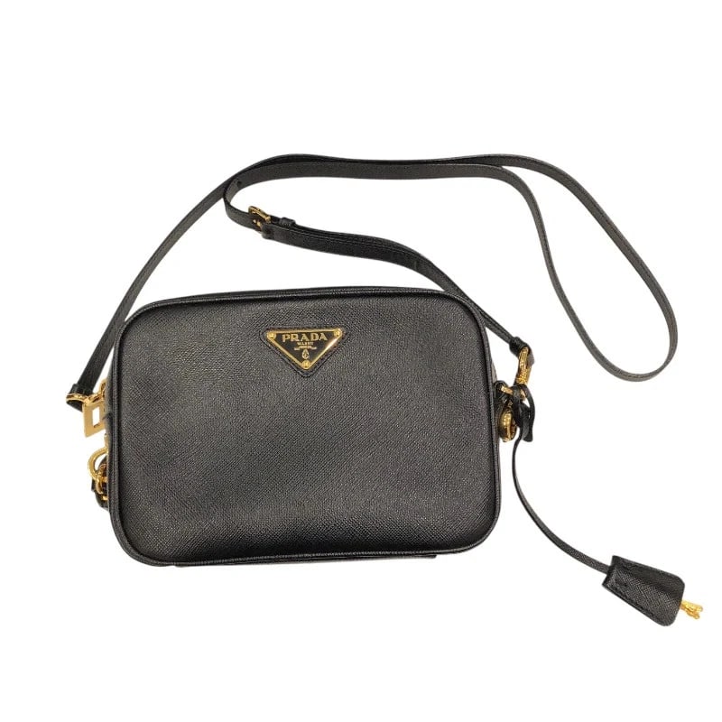 PRADA CAMERA BAG BLACK SAFFIANO LEATHER SHOULDER BAG (1 of 9)