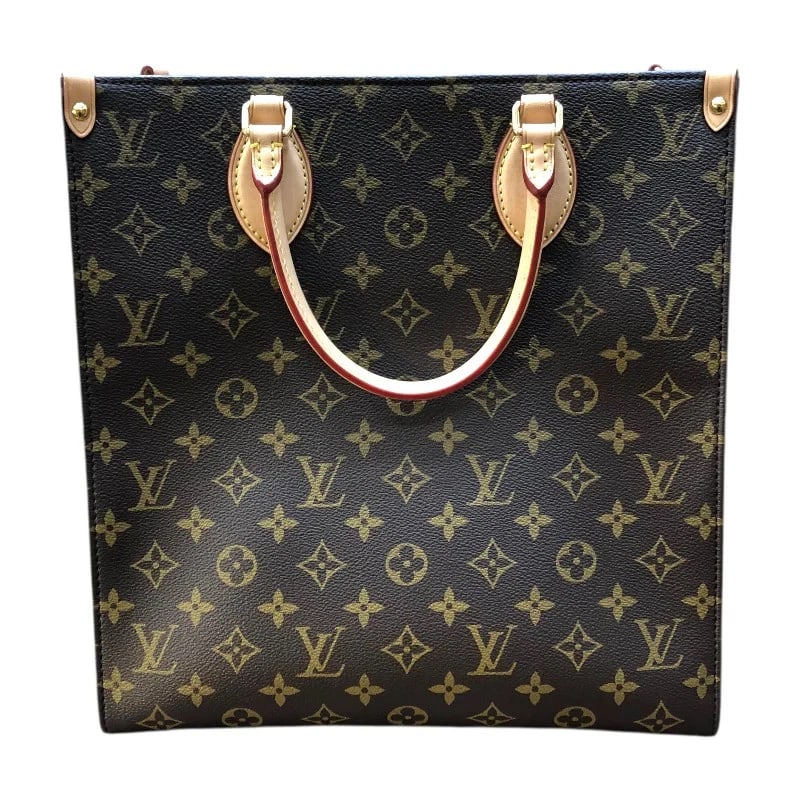 LOUIS VUITTON SAC PLAT PM BROWN/GHW MONOGRAM TOTE (1 of 8)