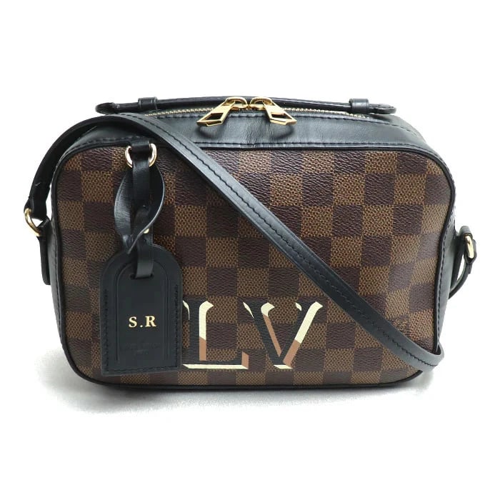 LOUIS VUITTON SANTA MONICA SHOULDER BAG DAMIER BROWN: LOUIS VUITTON Santa Monica Shoulder Bag Damier Brown Brand: LOUIS VUITTON Type/Style: Handbag Material: Damier Canvas And Leather Color: Brown/Black Size: W21.5cm x H15cm x D7.5cm Shoulder:131cm