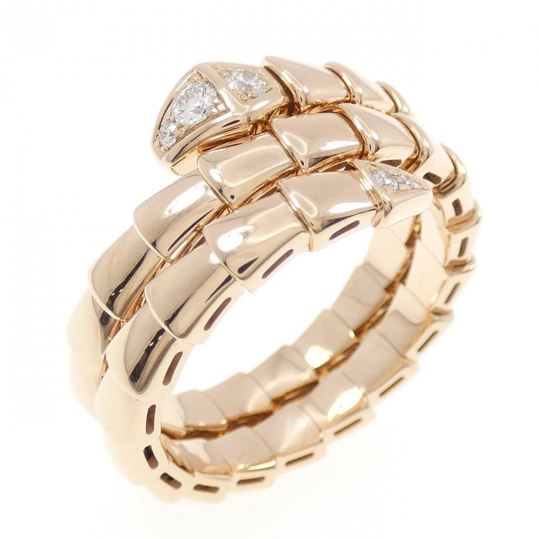 BVLGARI SERPENTI VIPER RING: BVLGARI Serpenti Viper Ring Brand: BVLGARI Type: Ring Material: 750 Pink Gold Main Stone/Creation Natural Color: Pink Gold Size: 8.5 (US size) (XL) Accessories: None Accessories Notice: Wh
