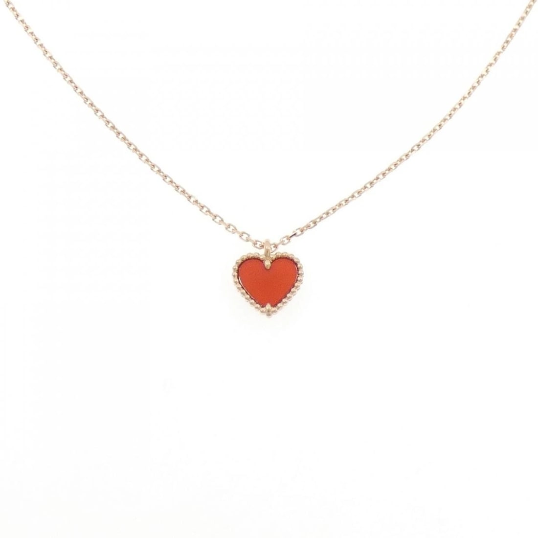 VAN CLEEF & ARPELS SWEET ALHAMBRA NECKLACE: Van Cleef & Arpels Sweet Alhambra Necklace Brand: Van Cleef & Arpels Type: Necklace Material: 750 Pink Gold Main Stone/Creation Carnelian Color: Pink Gold Size: 38 40cm Accessories: None