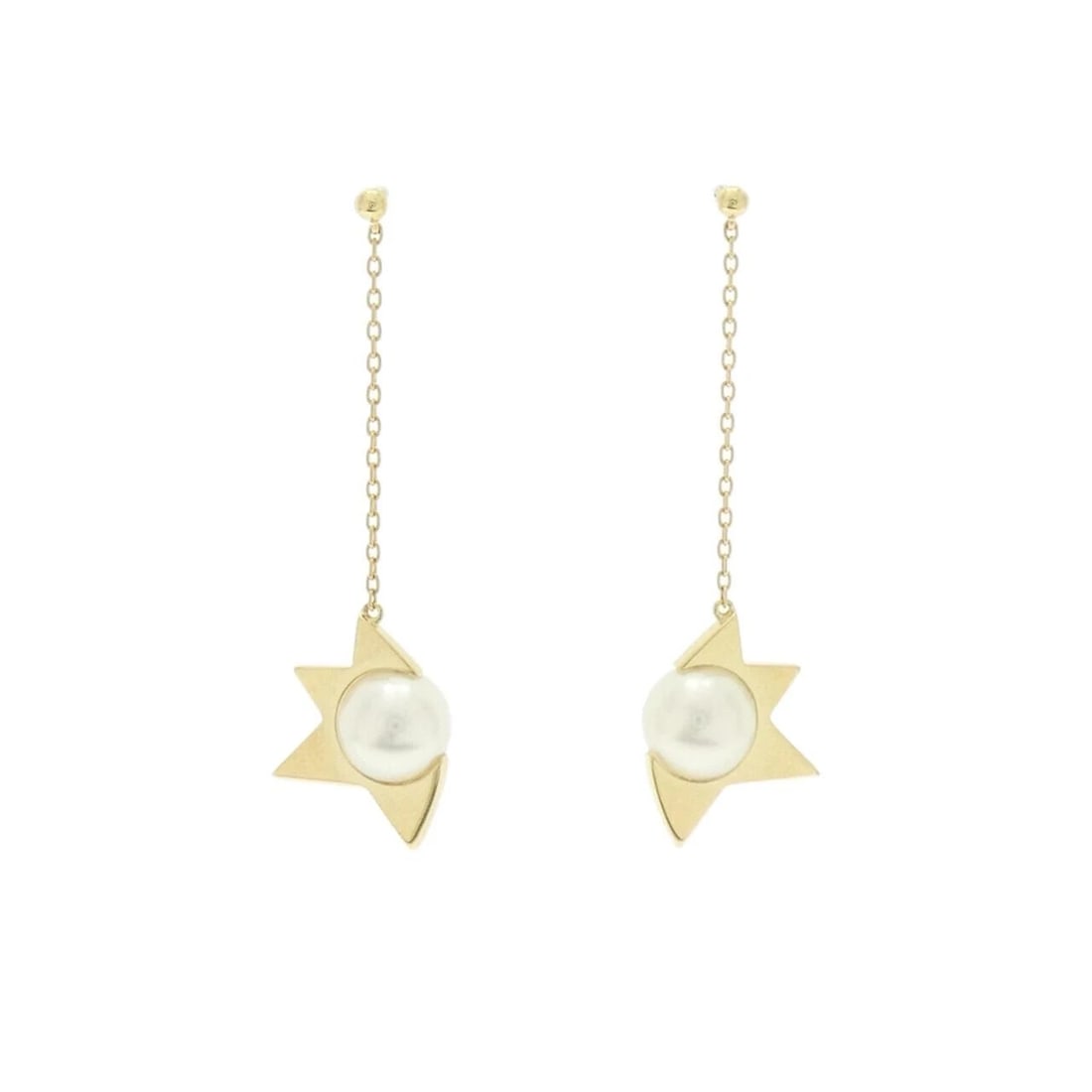 TASAKI COMET EARRINGS: TASAKI Comet Earrings Brand: TASAKI Type: Earrings Material: 750 Yellow Gold Main Stone/Creation Akoya Pearl Color: Yellow Gold Size: ActualSize HxW: 40.6mmx12.3mm Accessories: None