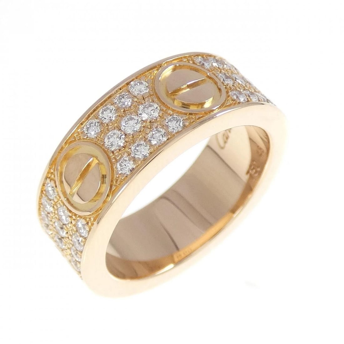 CARTIER LOVE RING: Cartier Love Ring Brand: Cartier Type: Ring Material: 750 Pink Gold Main Stone/Creation Natural Color: Pink Gold Size: 4.5-5 (US size) Accessories: None Accessories Notice: When purchasing