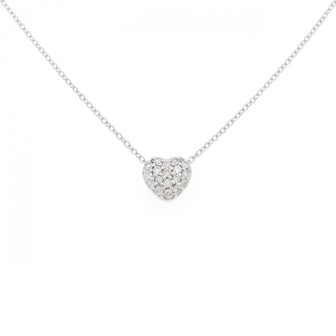 PONTE VECCHIO HEART NECKLACE: Ponte Vecchio Heart Necklace Brand: Ponte Vecchio Type: Necklace Material: K18 White Gold Main Stone/Creation Natural Color: White Gold Size: 36 40cm Accessories: None Accessories Notice: