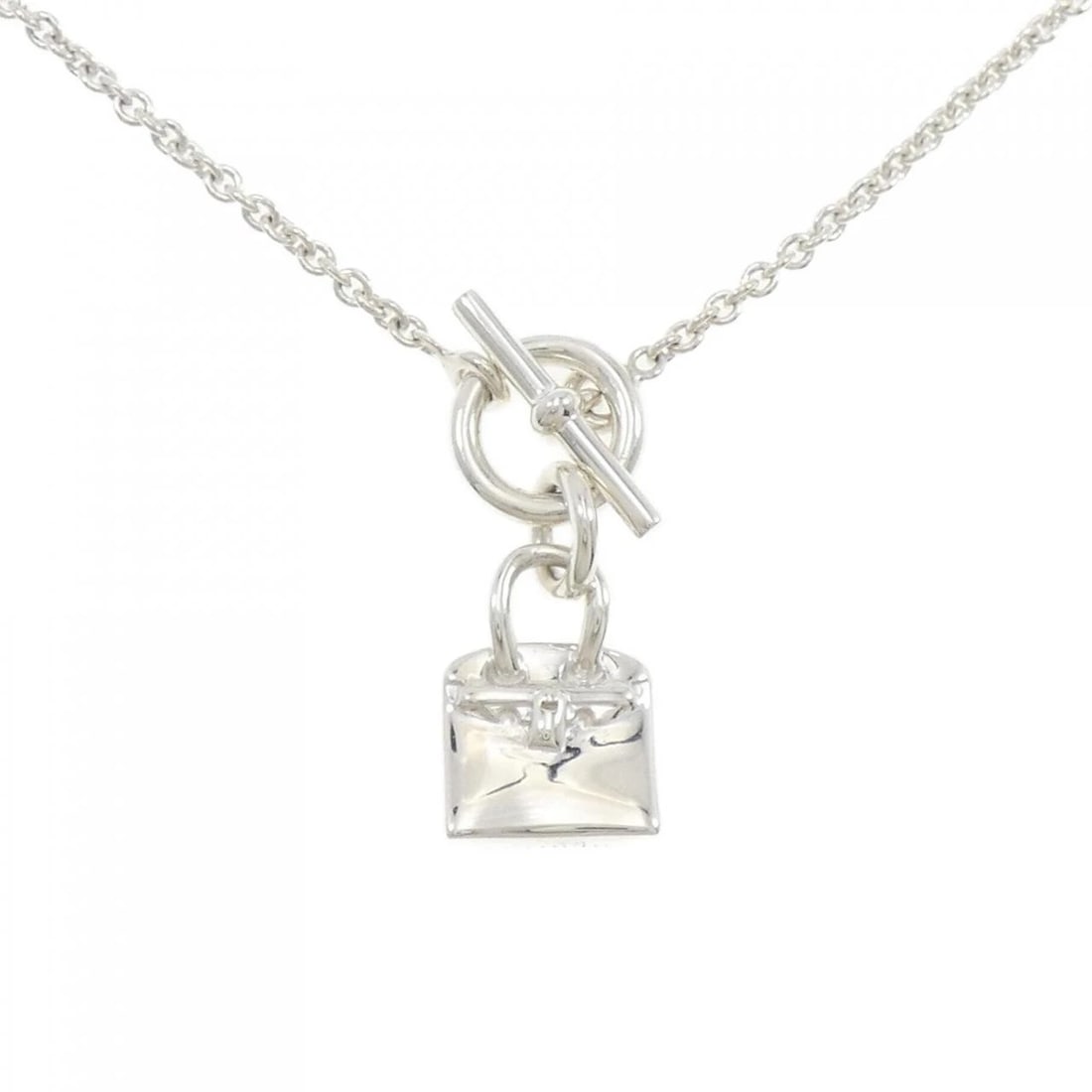 HERMES AMULET BIRKIN NECKLACE: HERMES Amulet Birkin Necklace Brand: HERMES Type: Necklace Material: 925 Silver Color: Silver Size: 41cm Accessories: None Accessories Notice: When purchasing pre-owned goods, please refer to