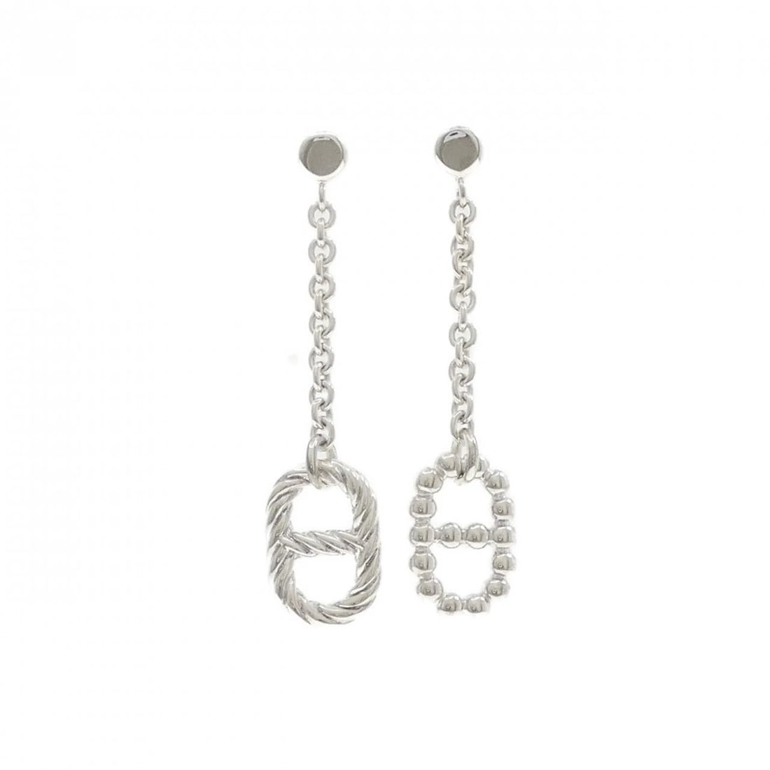 HERMES 925 EARRINGS: HERMES 925 Earrings Brand: HERMES Type: Earrings Material: 925 Silver Color: Silver Size: HxW: 52.2mmx11.8mm Accessories: None Accessories Notice: When purchasing pre-owned goods, please r