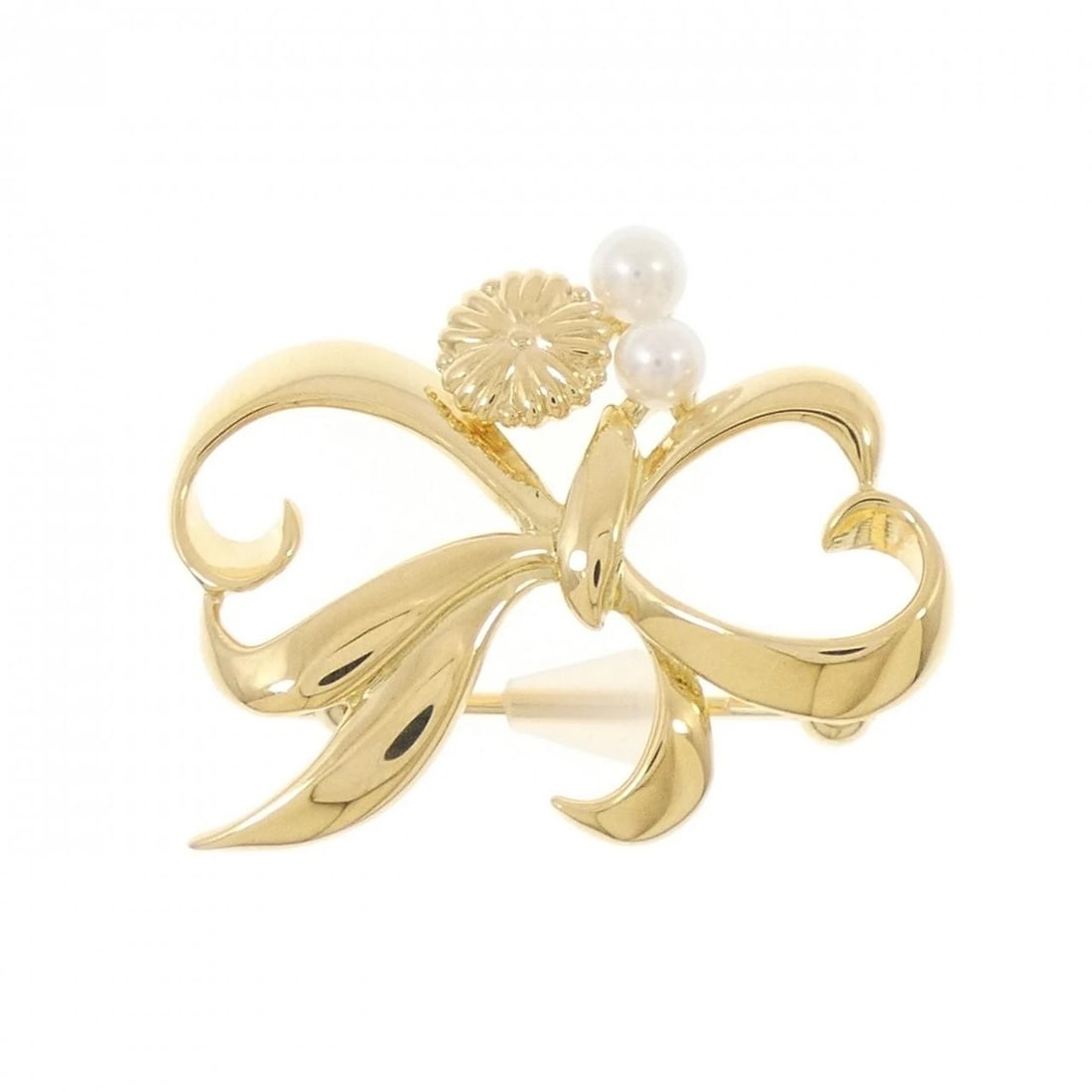 MIKIMOTO AKOYA PEARL BROOCH: Mikimoto Akoya Pearl Brooch Brand: MIKIMOTO Type: Pendant Brooch Material: K18 Yellow Gold Main Stone/Creation Akoya Pearl Color: Yellow Gold Size: ActualSize HxW: 23.6mmx30.1mm Accessories: