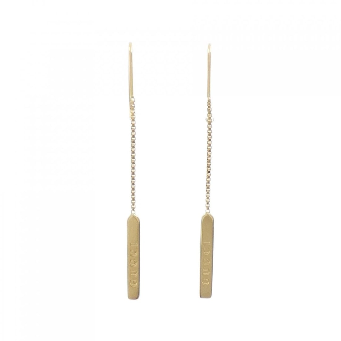 GUCCI 750YG EARRINGS: GUCCI 750YG Earrings Brand: GUCCI Type: Earrings Material: 750 Yellow Gold Color: Yellow Gold Size: ActualSize HxW: 45.0mmx3.0mm Accessories: None Accessories Notice: When purchasing