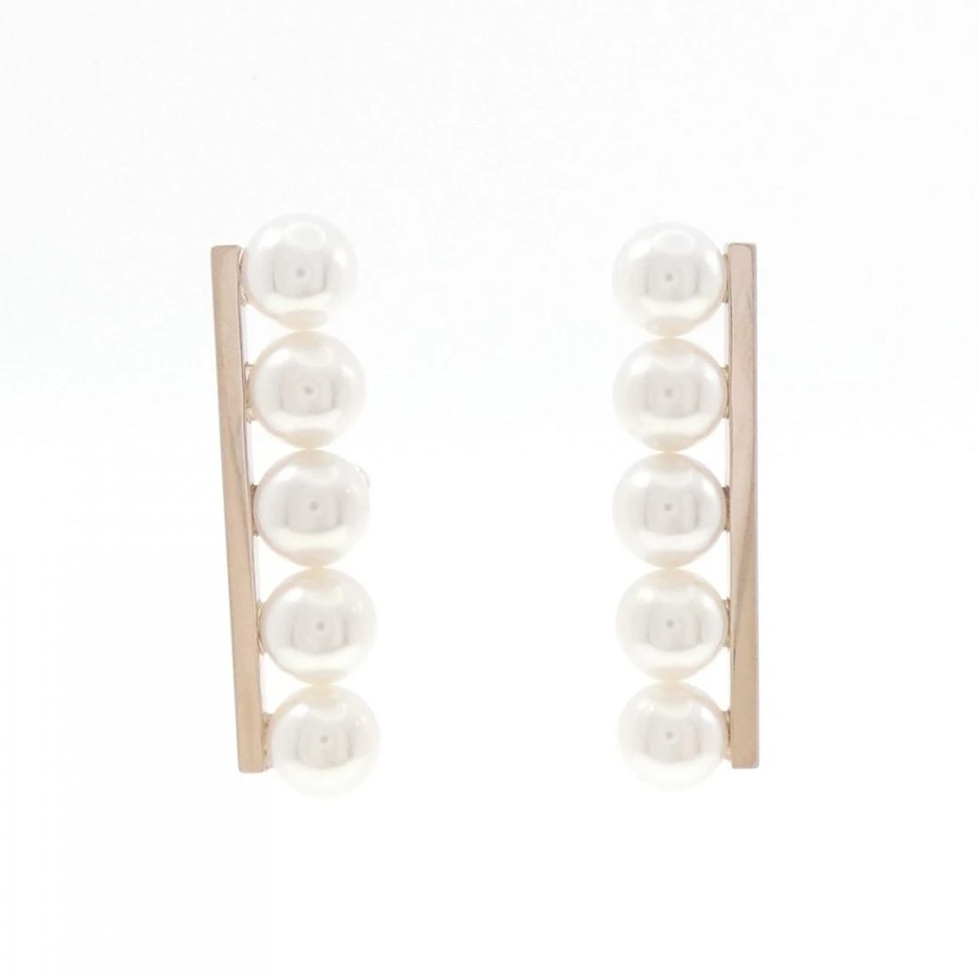 TASAKI BALANCE PLUS EARRINGS: TASAKI Balance plus Earrings Brand: TASAKI Type: Earrings Material: 750 Pink Gold Main Stone/Creation Akoya Pearl Color: Pink Gold Size: ActualSize HxW: 28.7mmx7.3mm Accessories: None