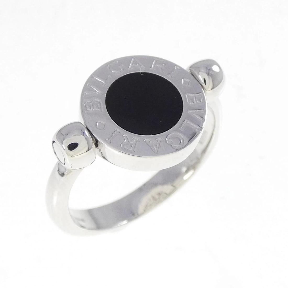 BVLGARI RING: Bvlgari Ring Brand: BVLGARI Type: Ring Material: 750 White Gold Main Stone/Creation Onyx Color: White Gold Size: 5 (US size) Accessories: None Accessories Notice: When purchasing pre-owned