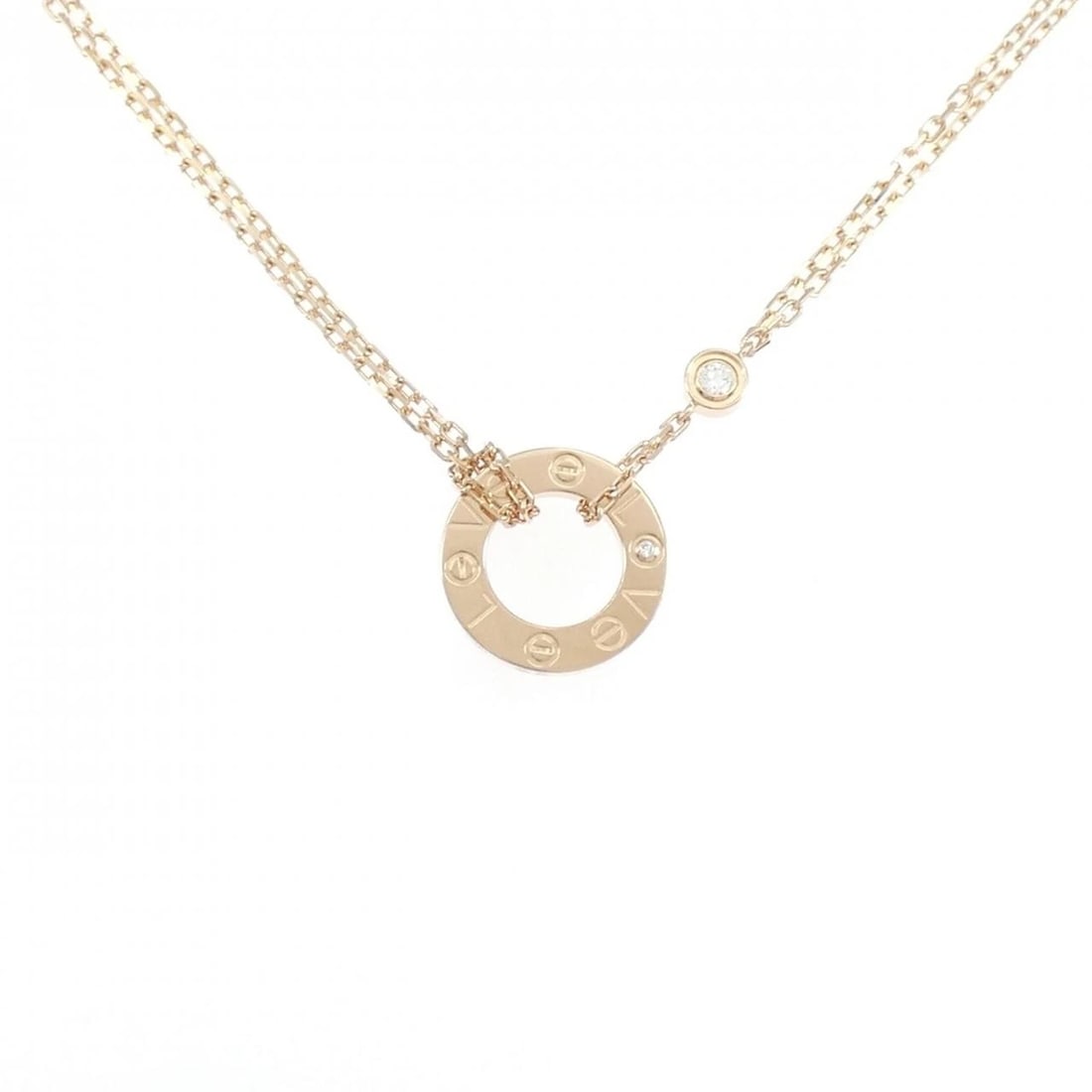 CARTIER LOVE NECKLACE: Cartier Love Necklace Brand: Cartier Type: Necklace Material: 750 Pink Gold Main Stone/Creation Natural Color: Pink Gold Size: 38 41cm Accessories: None Accessories Notice: When purchasing