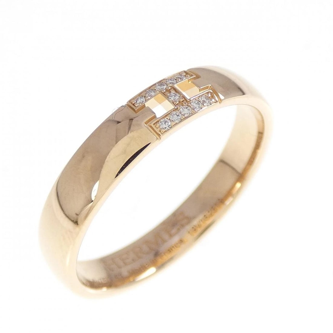 HERMES SELLIER HERCULES RING: HERMES Sellier Hercules Ring Brand: HERMES Type: Ring Material: 750 Pink Gold Main Stone/Creation Natural Color: Pink Gold Size: 6.5 (US size) (53) Accessories: None Accessories Notice: When