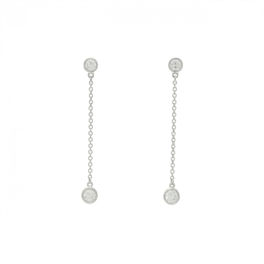 TIFFANY BY THE YARD 2P EARRINGS: Tiffany By the Yard 2P Earrings Brand: Tiffany Type: Earrings Material: Platinum 950 Main Stone/Creation Natural Color: Platinum Size: ActualSize HxW: 37.3mmx4.3mm Accessories: None